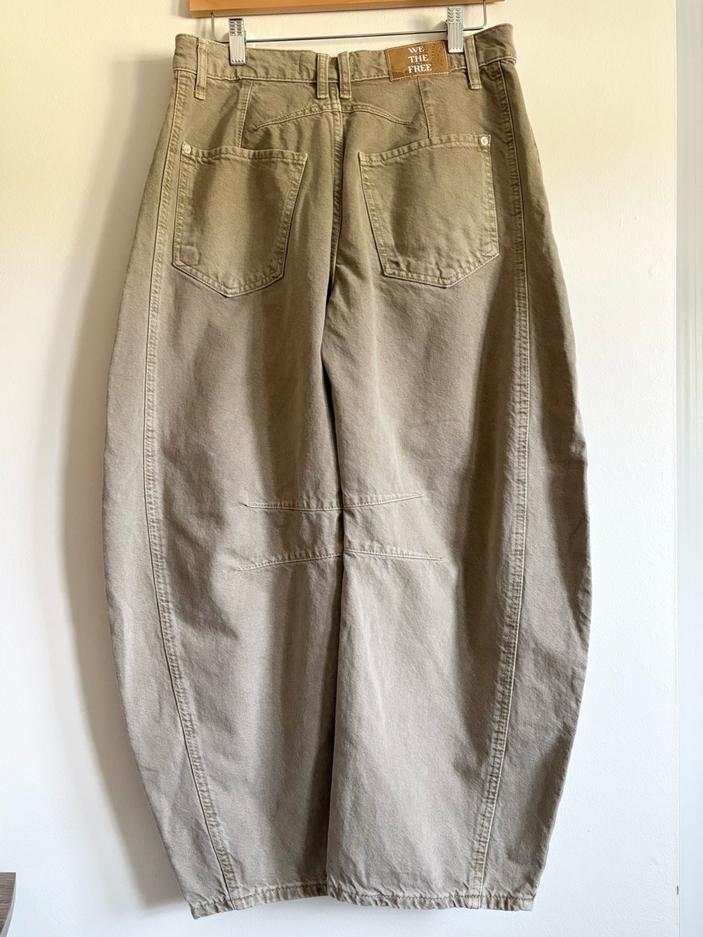 We The Free Good Luck Mid-Rise Barrel Jeans in Taupe - Picture 6 of 8